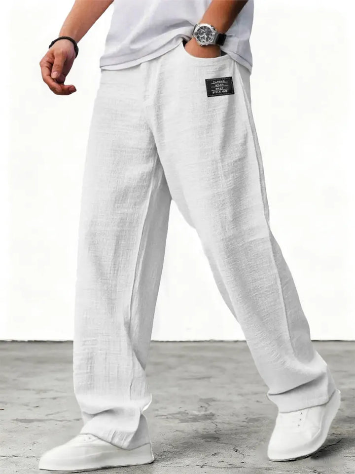 Aron - Pantalones ligeros texturizados