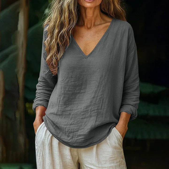 Rhianna - Blusa elegante con escote en V