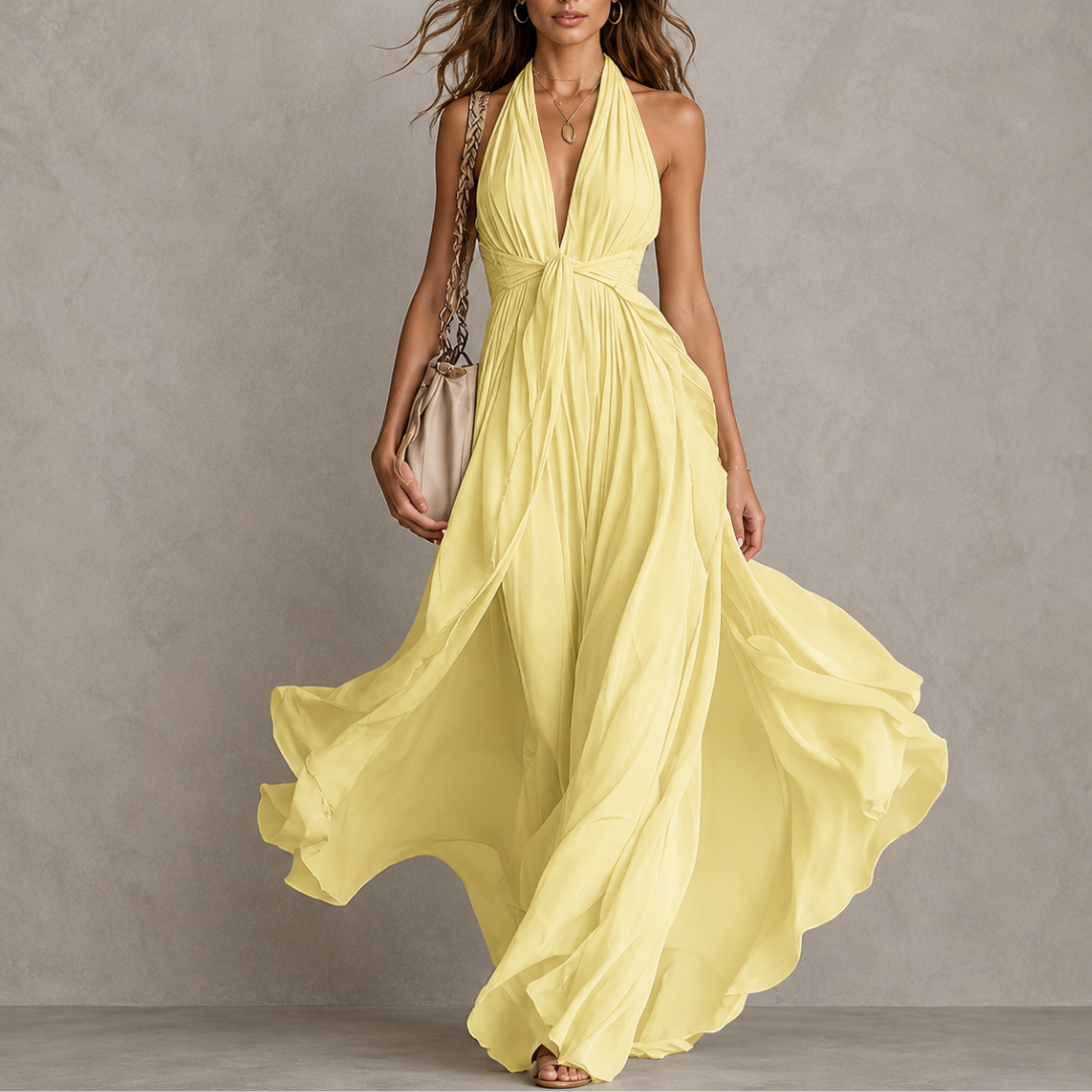 Olyra - Vestido largo de noche de tacto suave