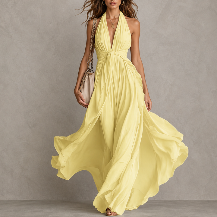 Olyra - Vestido largo de noche de tacto suave