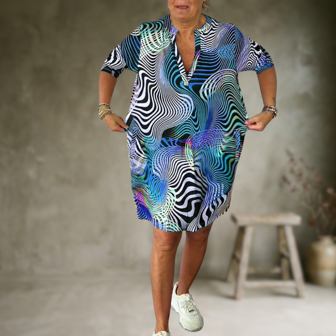 Tialora - Vestido de tacto suave con escote en V