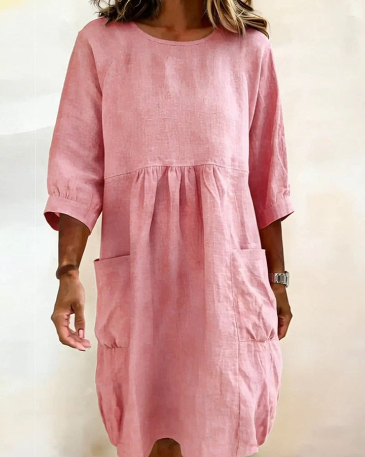 Avenra - Vestido holgado de manga tres cuartos