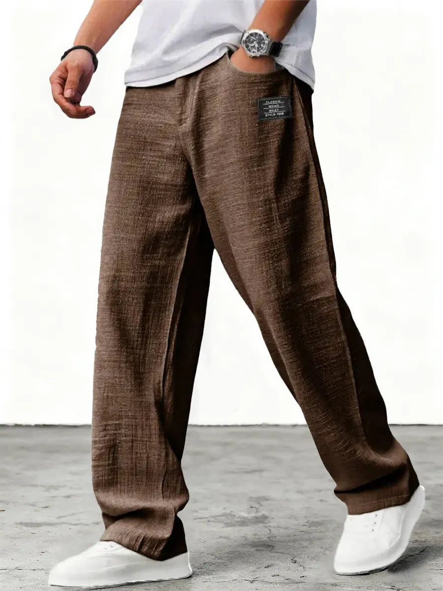 Aron - Pantalones ligeros texturizados