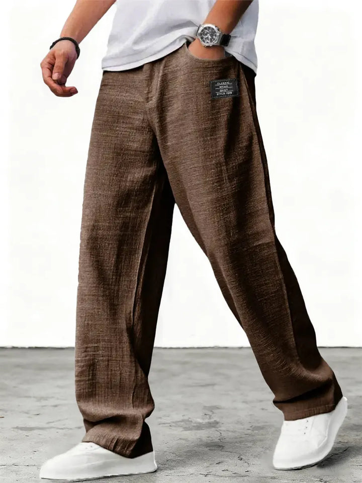 Aron - Pantalones ligeros texturizados