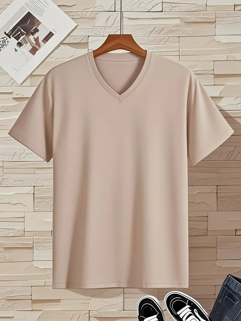 Trevor - Playera de cuello en V con tacto suave