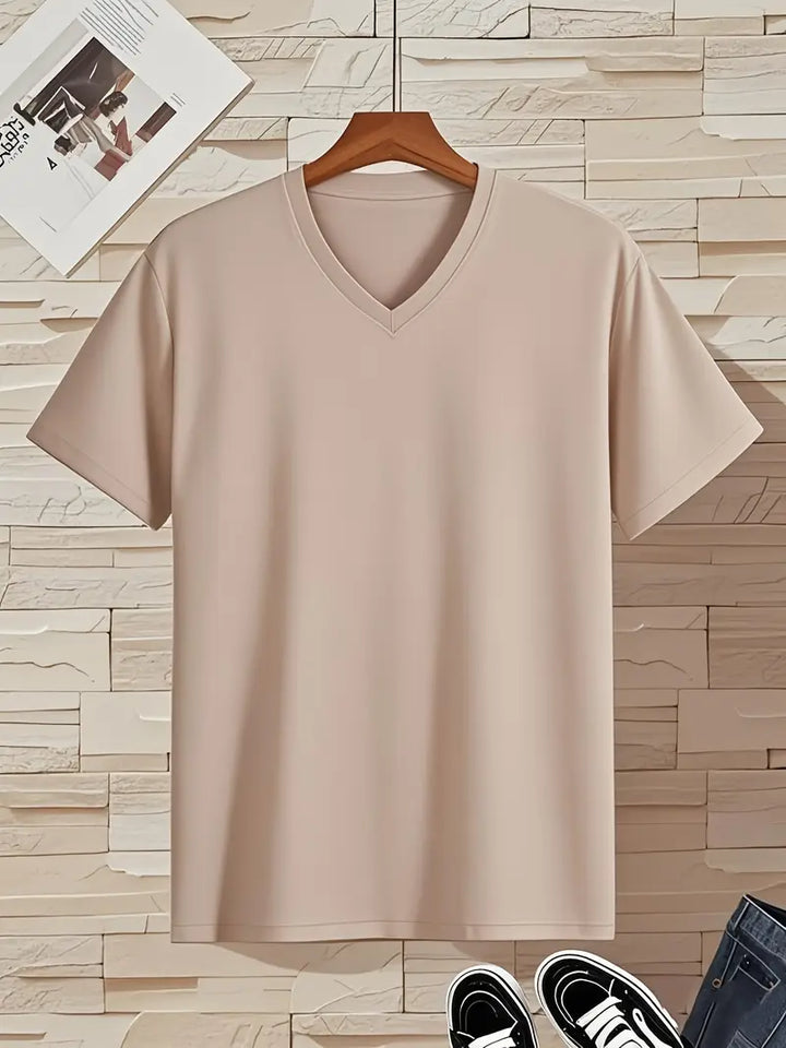 Trevor - Playera de cuello en V con tacto suave