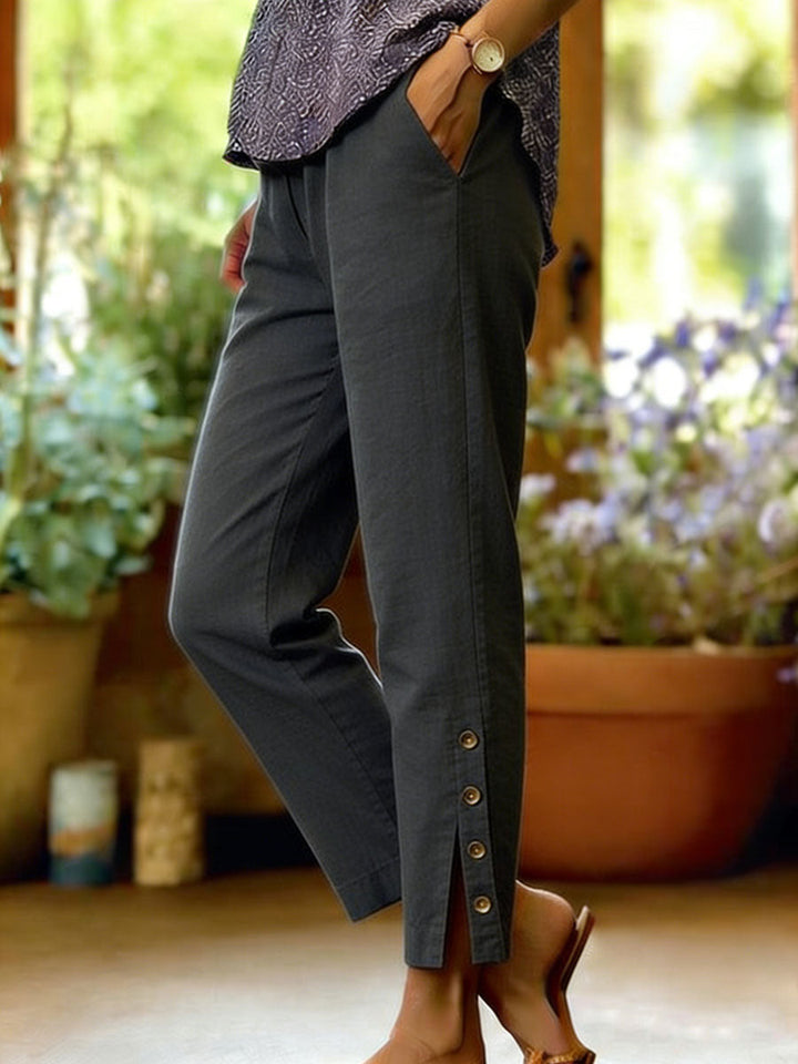 Bellamy - Pantalón tobillero con detalle de botones