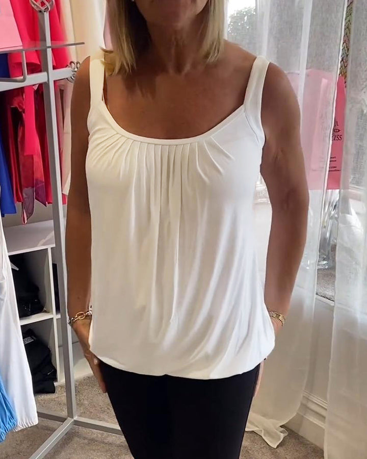 Corina - Top sin mangas con escote en U, suave al tacto