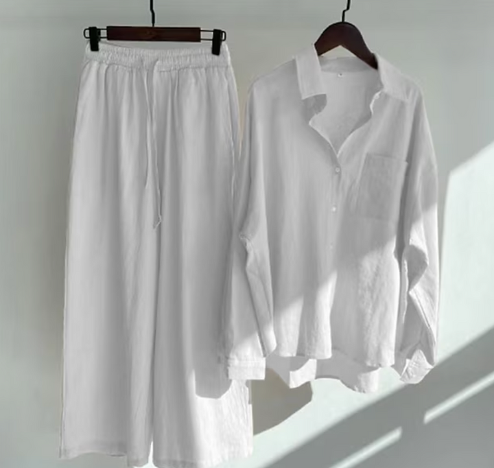 Kairi - Conjunto de blusa oversize y pantalones palazzo