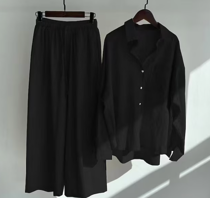 Kairi - Conjunto de blusa oversize y pantalones palazzo