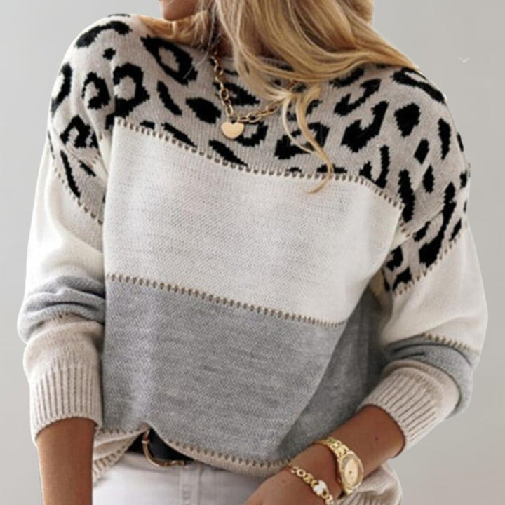 Arlaya - Suéter de tacto suave con estampado de leopardo