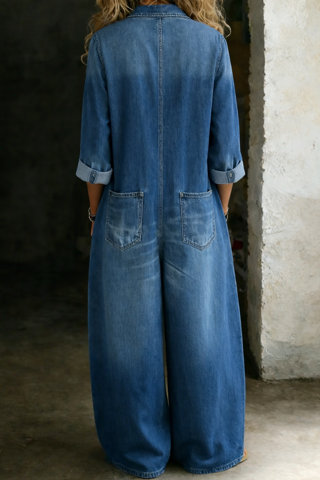 Thalassa - Enterizo casual de mezclilla