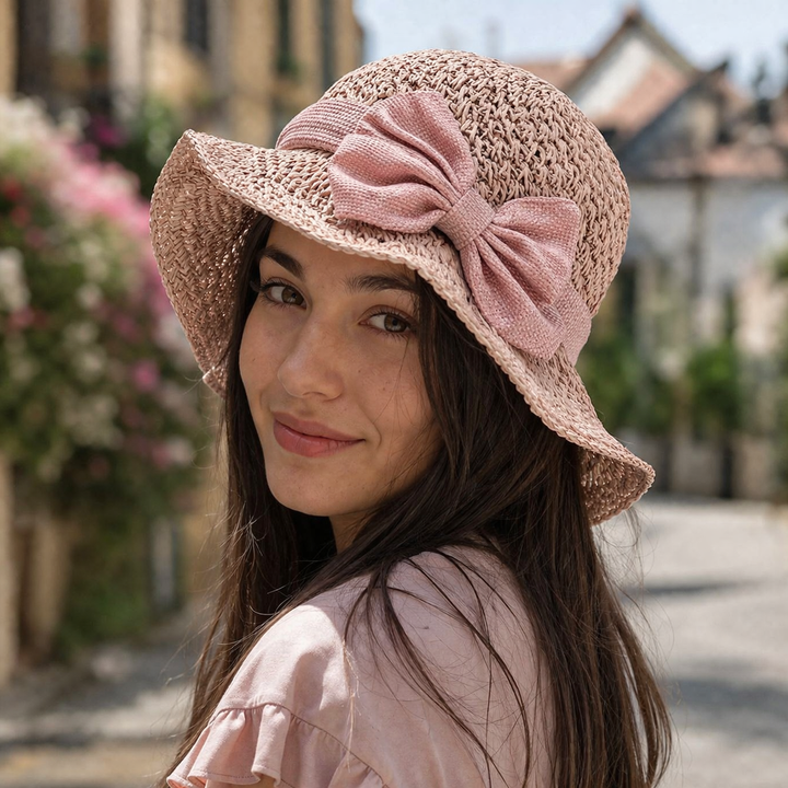 Coralie - Sombrero para el sol hecho a mano con lazo