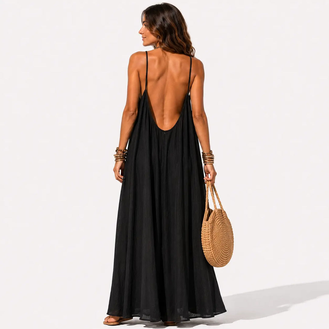 Melody - Vestido midi cruzado con escote en V y tacto suave