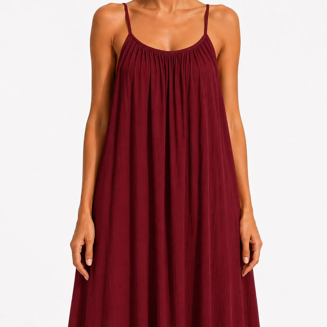 Melody - Vestido midi cruzado con escote en V y tacto suave
