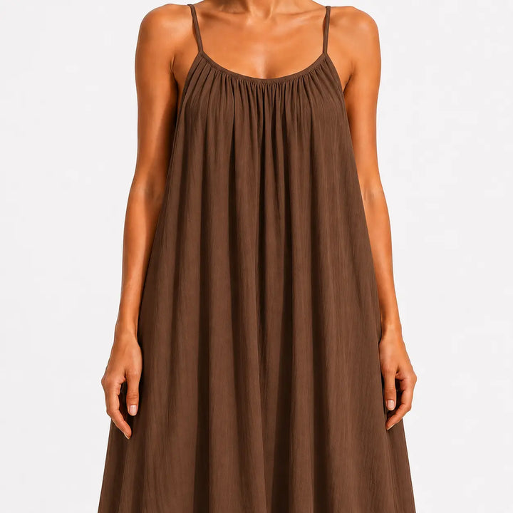 Melody - Vestido midi cruzado con escote en V y tacto suave