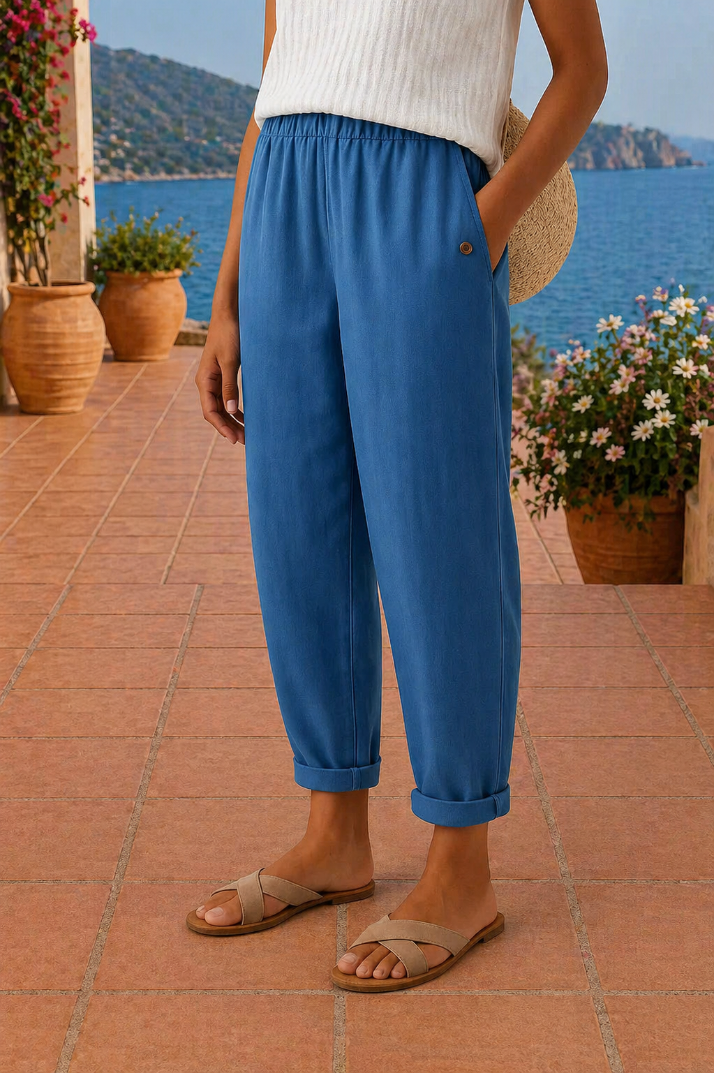 Maravelle - Pantalones de pierna ancha y ligeros