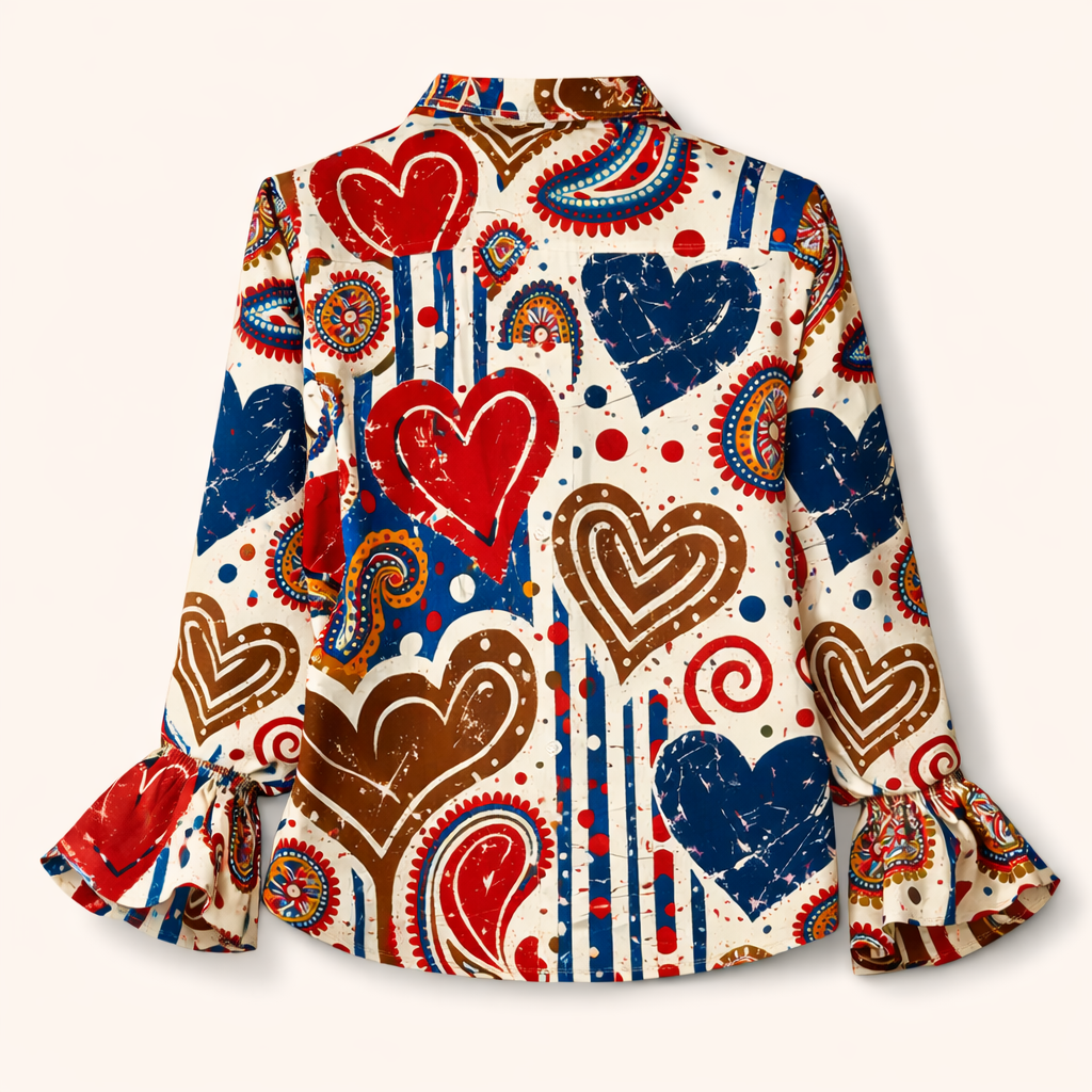 Arinelle - Blazer con estampado de corazones y tacto suave