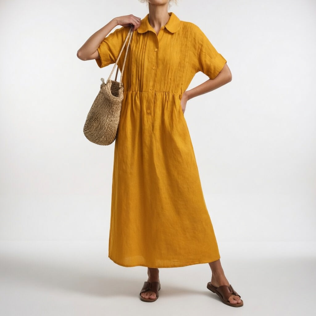 Jorisa - Vestido midi de manga corta