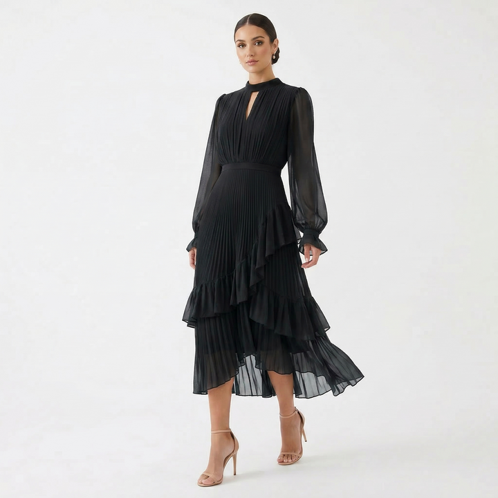 Kiana - Vestido de noche plisado escultural