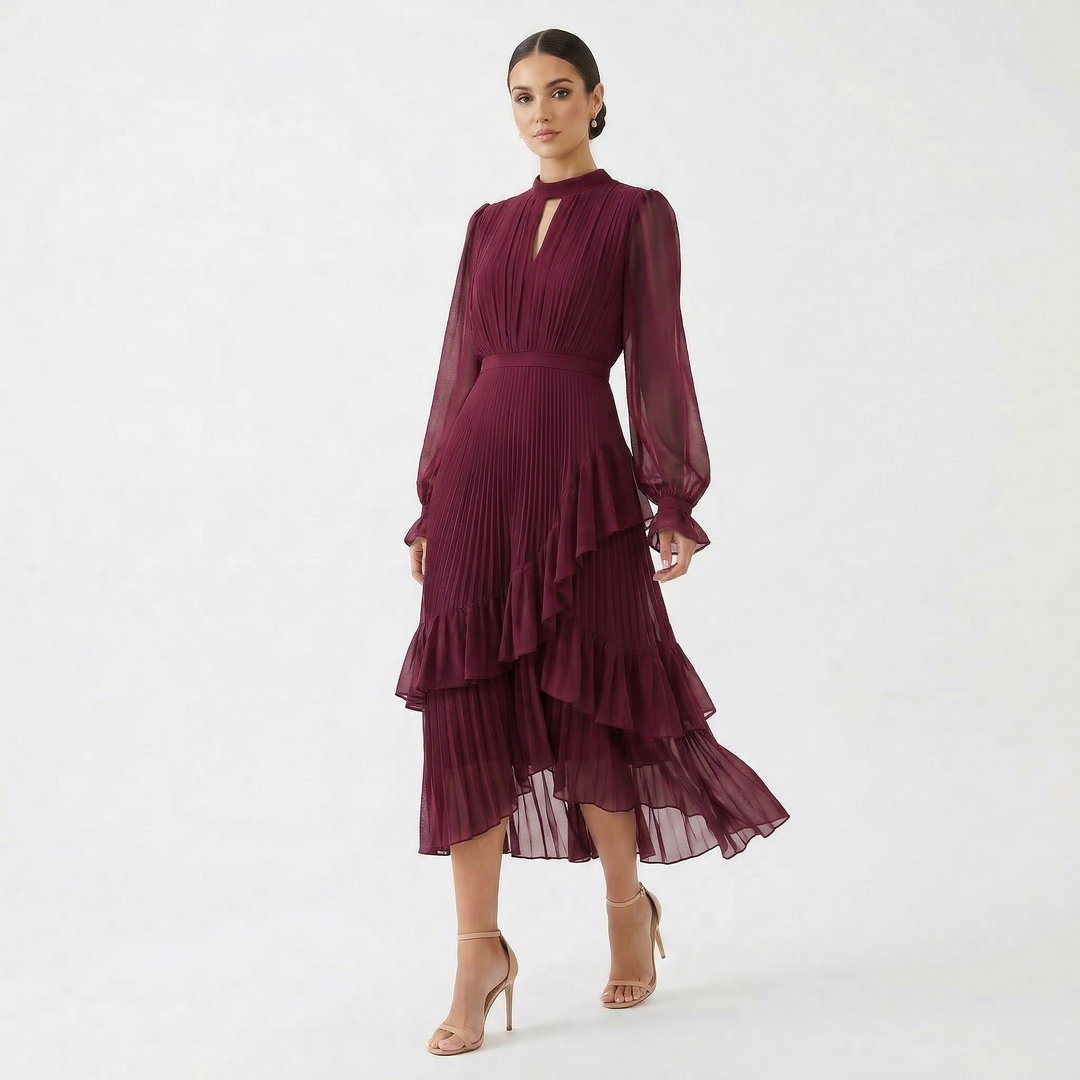 Kiana - Vestido de noche plisado escultural