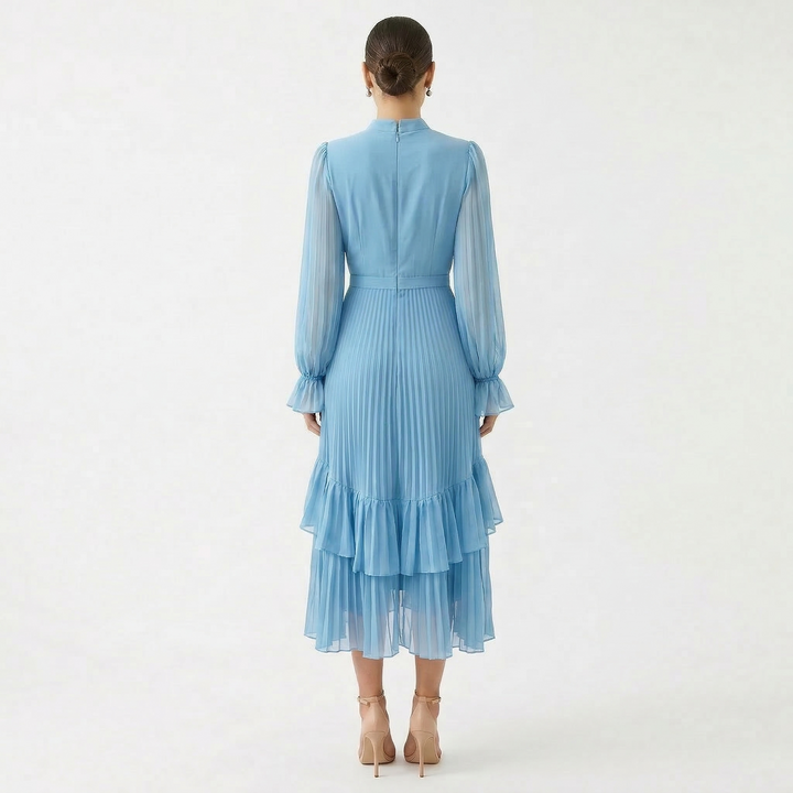 Kiana - Vestido de noche plisado escultural