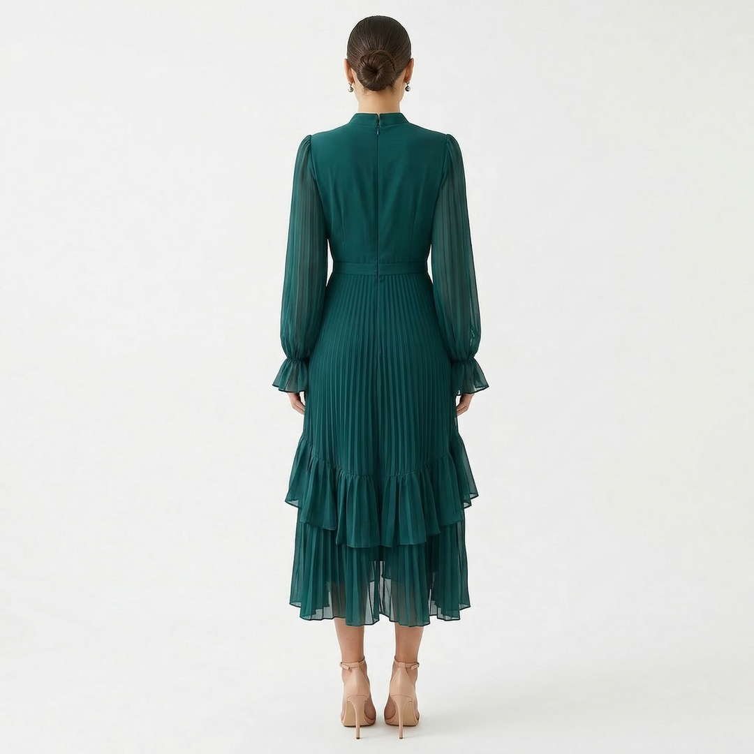 Kiana - Vestido de noche plisado escultural
