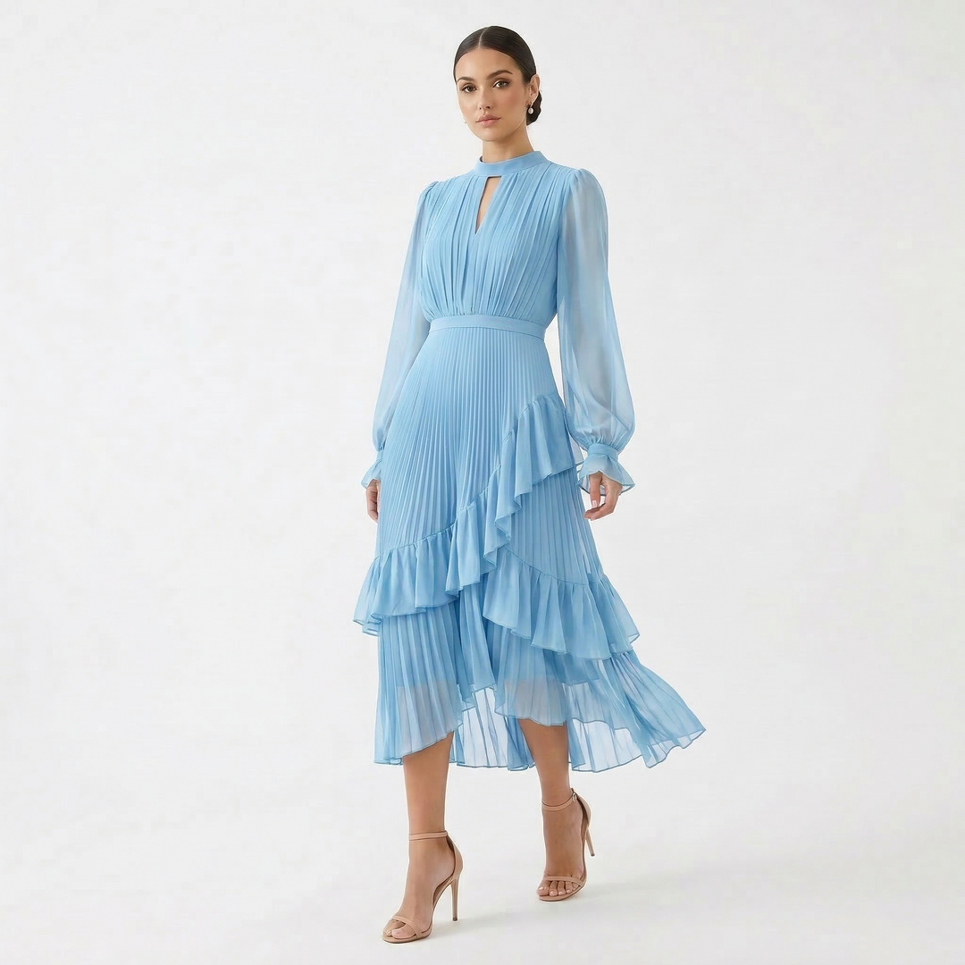 Kiana - Vestido de noche plisado escultural