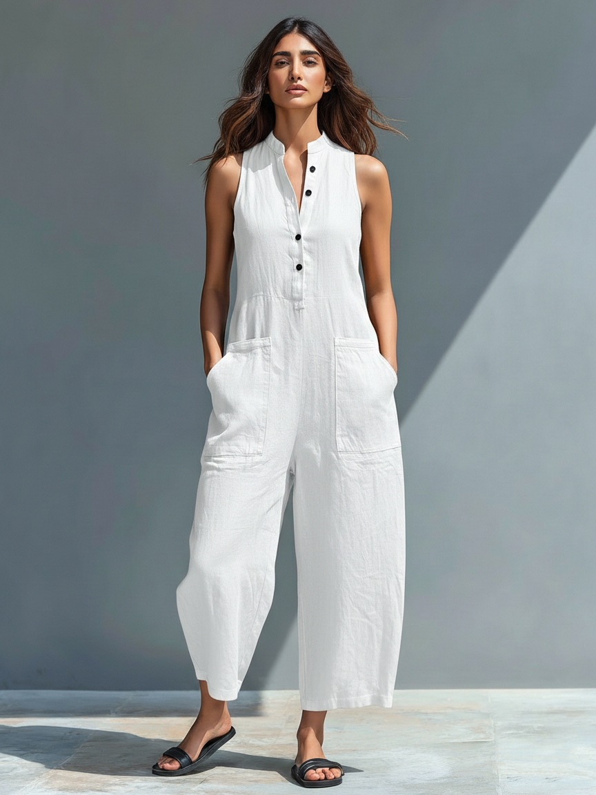 Zeria - Jumpsuit de lino fluido