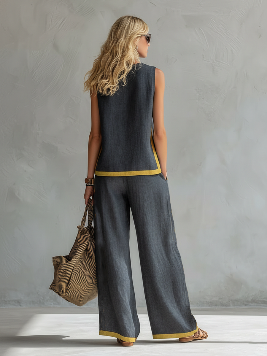 Selinay - Conjunto casual chic de dos piezas