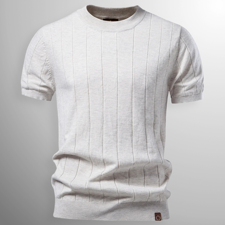 Flaviano - Camiseta de manga corta con textura