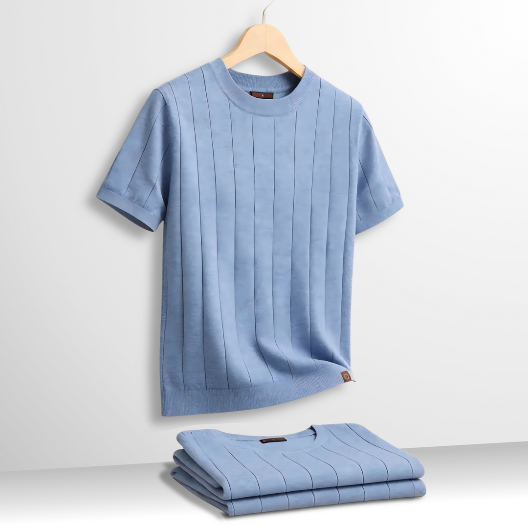 Flaviano - Camiseta de manga corta con textura