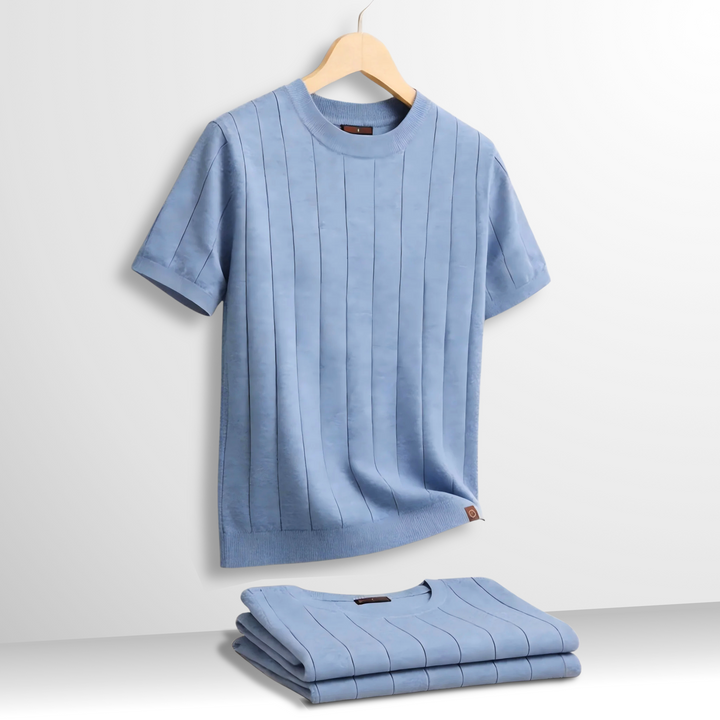 Flaviano - Camiseta de manga corta con textura