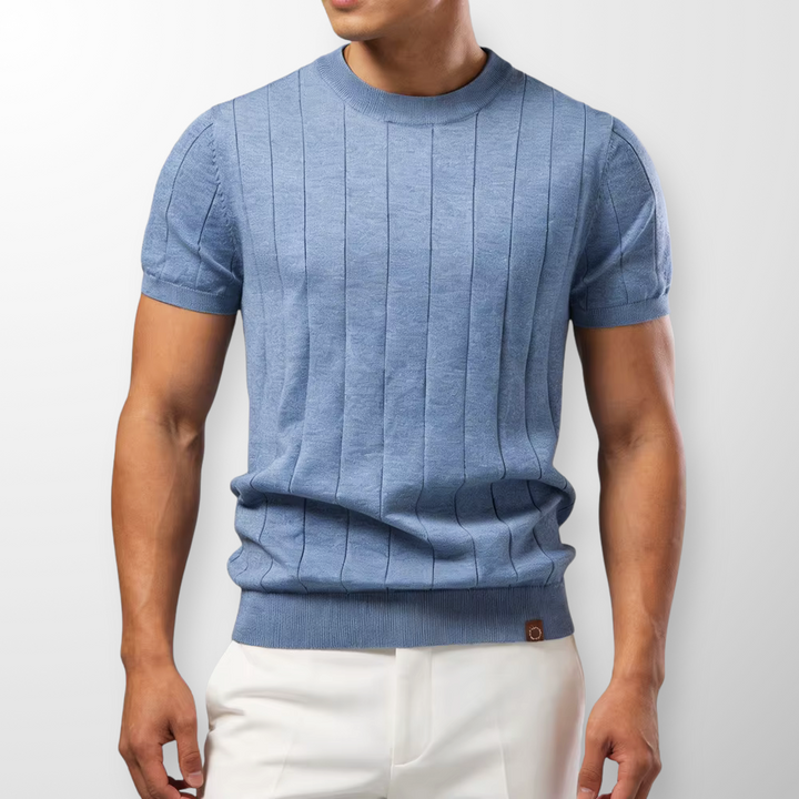 Flaviano - Camiseta de manga corta con textura