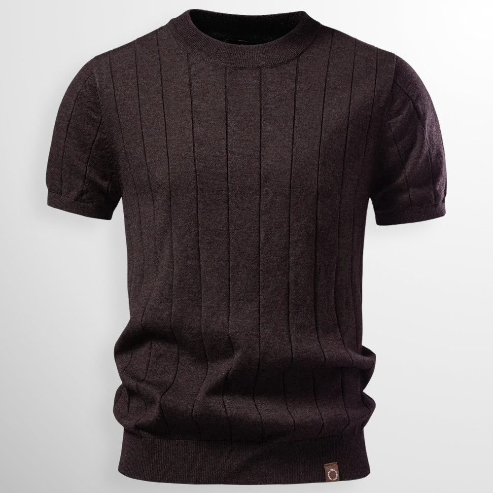 Flaviano - Camiseta de manga corta con textura