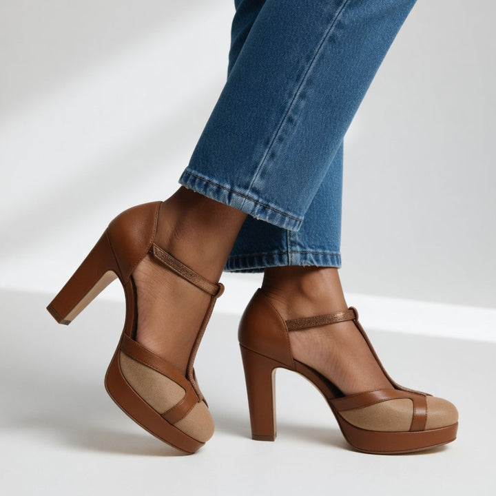 Celandra - Zapatos de tacón ergonómicos con correa