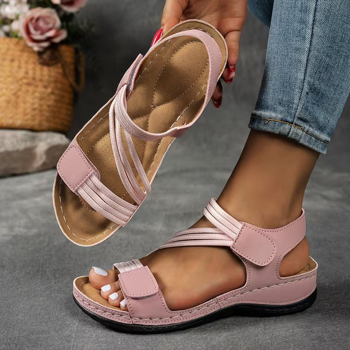 Courtney - Sandalias de confort con tiras cruzadas