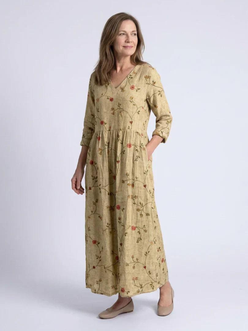 Irinae - Vestido maxi floral de tacto suave