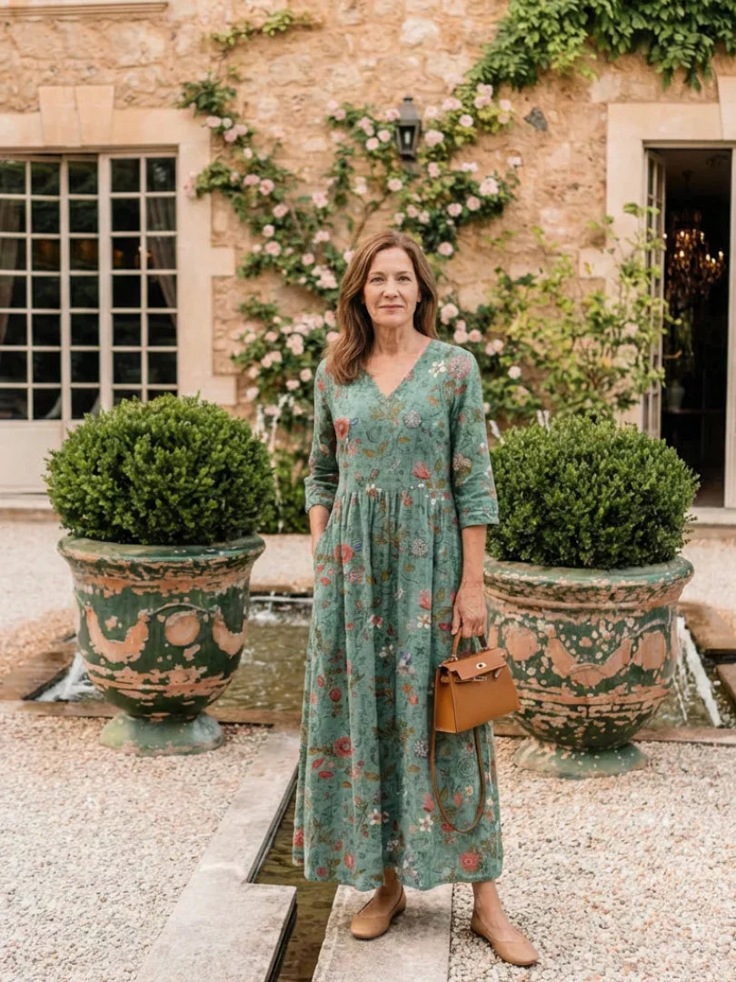 Irinae - Vestido maxi floral de tacto suave