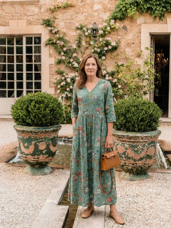 Irinae - Vestido maxi floral de tacto suave