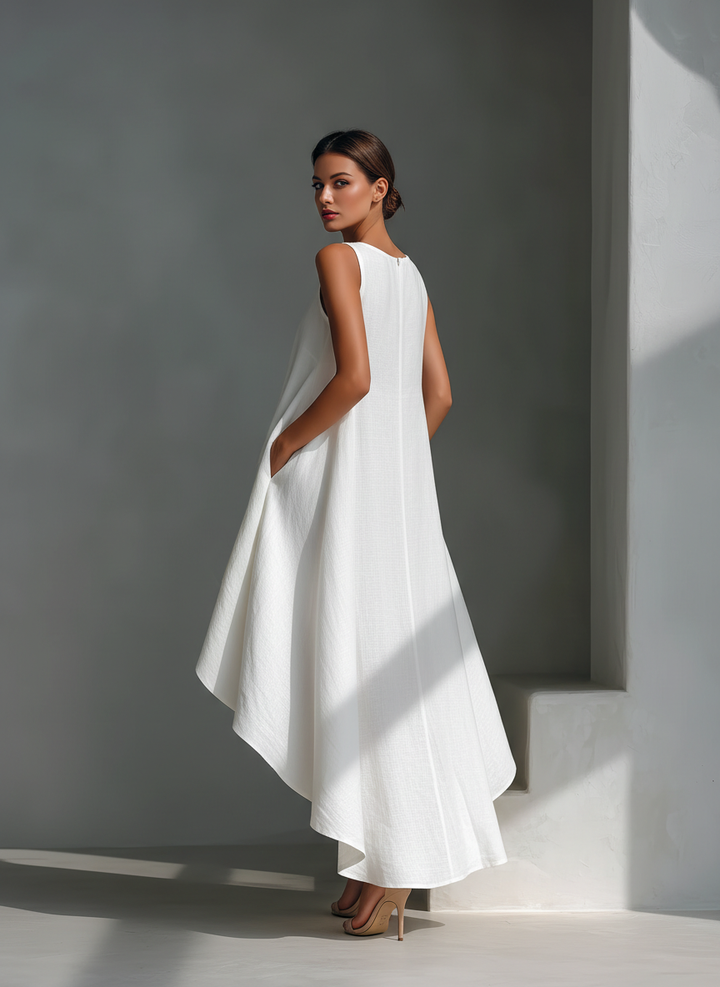 Elvina - Vestido midi de lino fresco