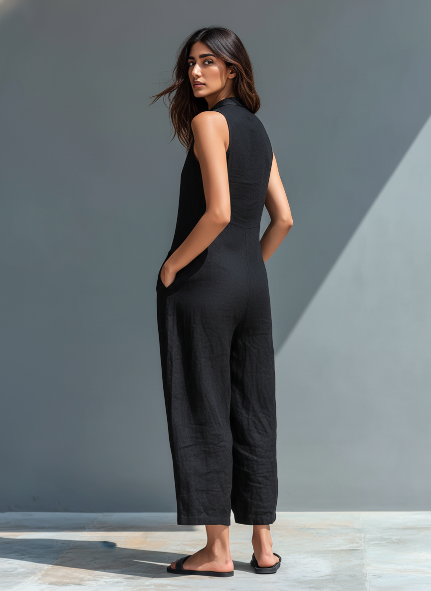 Zeria - Jumpsuit de lino fluido