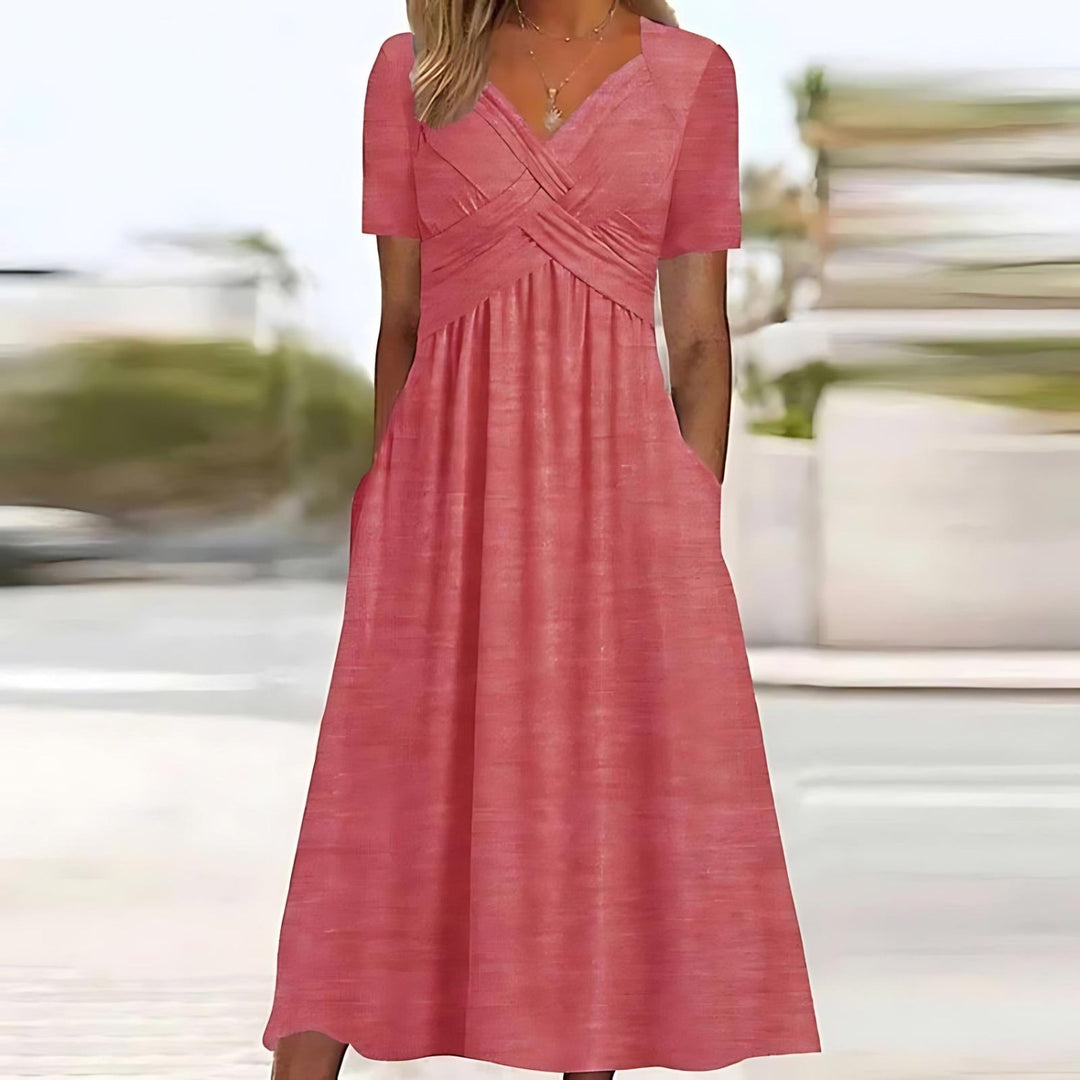 Payton - Vestido midi de corte A, suave al tacto