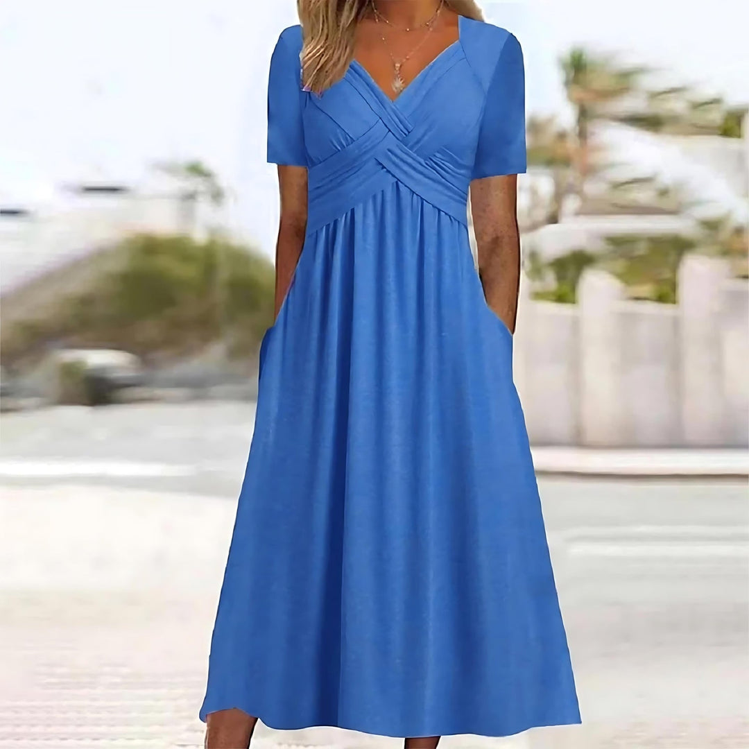 Payton - Vestido midi de corte A, suave al tacto