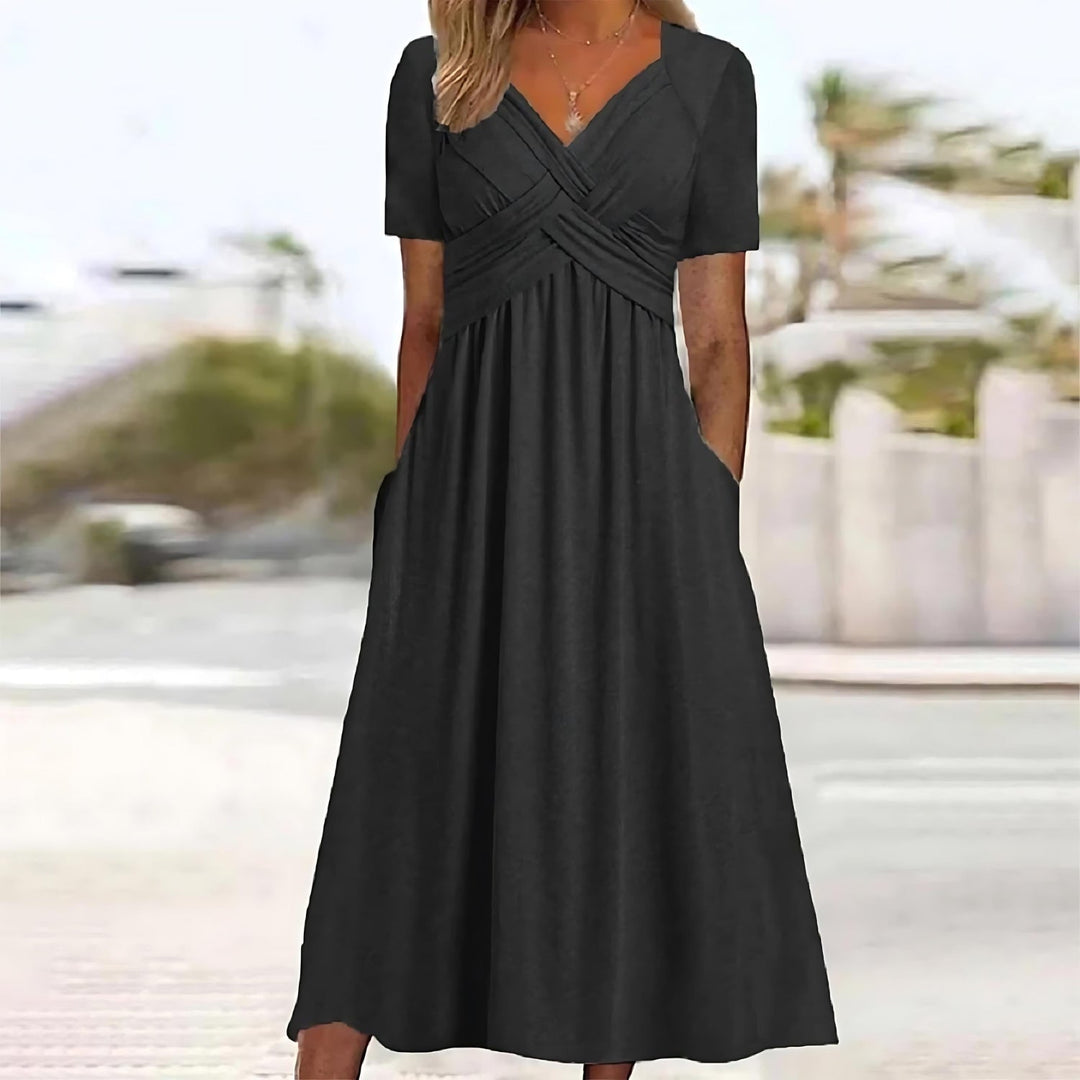 Payton - Vestido midi de corte A, suave al tacto