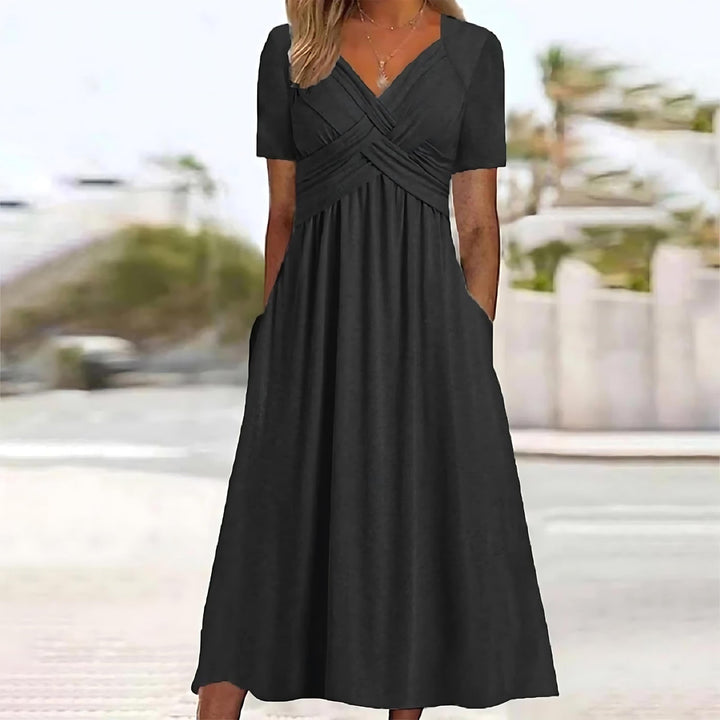 Payton - Vestido midi de corte A, suave al tacto