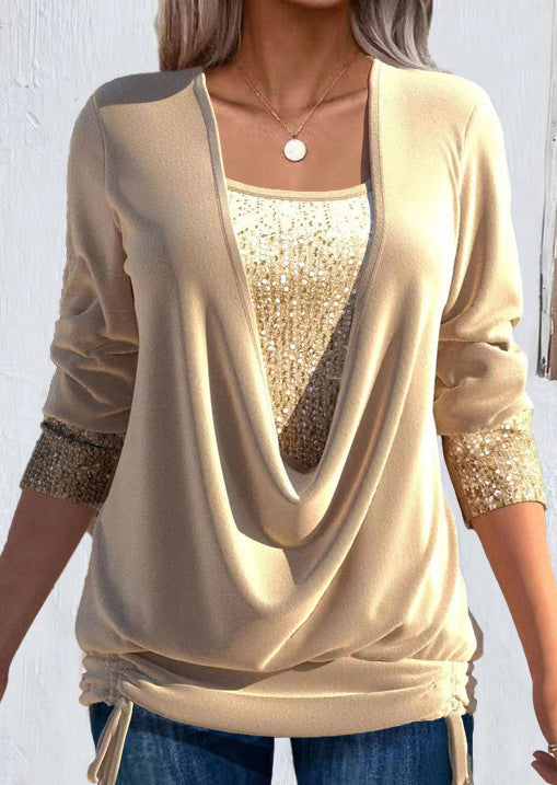 Ariellea - Blusa drapeada de tacto suave