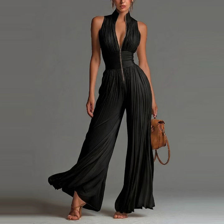 Tesalia - Jumpsuit de pierna ancha de tacto suave