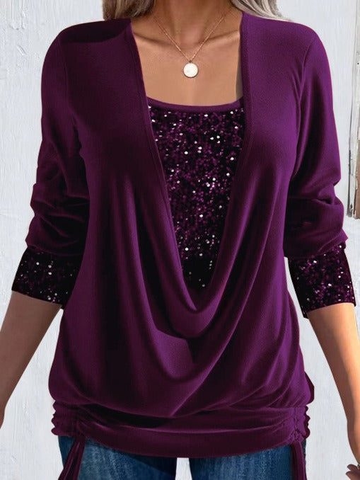 Ariellea - Blusa drapeada de tacto suave