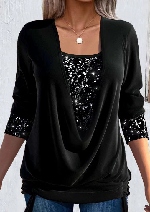 Ariellea - Blusa drapeada de tacto suave